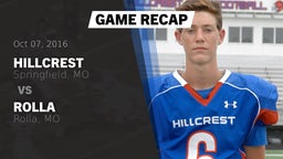 Recap: Hillcrest  vs. Rolla  2016