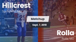 Matchup: Hillcrest High vs. Rolla  2018