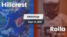 Matchup: Hillcrest High vs. Rolla  2019