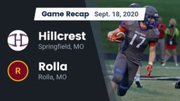 Recap: Hillcrest  vs. Rolla  2020
