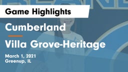 Cumberland  vs Villa Grove-Heritage Game Highlights - March 1, 2021