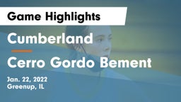 Cumberland  vs Cerro Gordo Bement  Game Highlights - Jan. 22, 2022