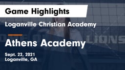 Loganville Christian Academy  vs Athens Academy Game Highlights - Sept. 22, 2021