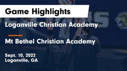 Loganville Christian Academy  vs Mt Bethel Christian Academy Game Highlights - Sept. 10, 2022