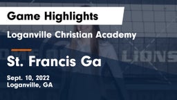 Loganville Christian Academy  vs St. Francis  Ga Game Highlights - Sept. 10, 2022