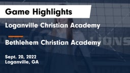 Loganville Christian Academy  vs Bethlehem Christian Academy  Game Highlights - Sept. 20, 2022