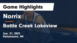 Norrix  vs Battle Creek Lakeview  Game Highlights - Jan. 21, 2022