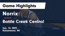 Norrix  vs Battle Creek Central  Game Highlights - Jan. 13, 2022