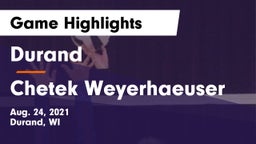 Durand  vs Chetek Weyerhaeuser  Game Highlights - Aug. 24, 2021