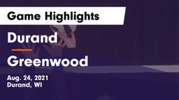 Durand  vs Greenwood  Game Highlights - Aug. 24, 2021