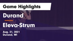 Durand  vs Eleva-Strum  Game Highlights - Aug. 31, 2021