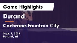 Durand  vs Cochrane-Fountain City  Game Highlights - Sept. 2, 2021