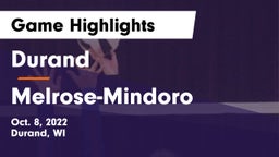 Durand  vs Melrose-Mindoro  Game Highlights - Oct. 8, 2022