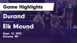 Durand  vs Elk Mound Game Highlights - Sept. 14, 2023