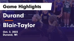 Durand  vs Blair-Taylor  Game Highlights - Oct. 2, 2023