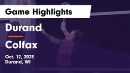Durand  vs Colfax  Game Highlights - Oct. 12, 2023