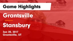 Grantsville  vs Stansbury  Game Highlights - Jan 20, 2017