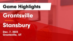 Grantsville  vs Stansbury  Game Highlights - Dec. 7, 2023