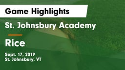 St. Johnsbury Academy  vs Rice  Game Highlights - Sept. 17, 2019