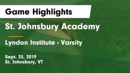 St. Johnsbury Academy  vs Lyndon Institute - Varsity Game Highlights - Sept. 25, 2019