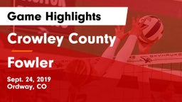 Crowley County  vs Fowler  Game Highlights - Sept. 24, 2019