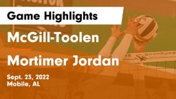 McGill-Toolen  vs Mortimer Jordan  Game Highlights - Sept. 23, 2022