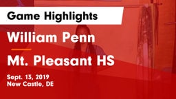 William Penn  vs Mt. Pleasant HS Game Highlights - Sept. 13, 2019