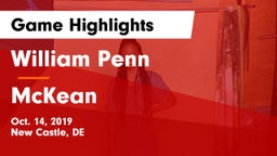 William Penn  vs McKean  Game Highlights - Oct. 14, 2019