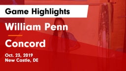 William Penn  vs Concord  Game Highlights - Oct. 23, 2019