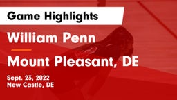 William Penn  vs Mount Pleasant, DE Game Highlights - Sept. 23, 2022