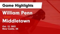 William Penn  vs Middletown  Game Highlights - Oct. 12, 2022