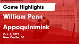 William Penn  vs Appoquinimink  Game Highlights - Oct. 4, 2023