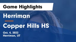 Herriman  vs Copper Hills HS Game Highlights - Oct. 4, 2022