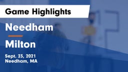 Needham  vs Milton  Game Highlights - Sept. 23, 2021