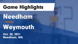 Needham  vs Weymouth  Game Highlights - Oct. 28, 2021