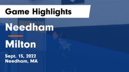 Needham  vs Milton Game Highlights - Sept. 15, 2022