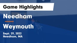 Needham  vs Weymouth  Game Highlights - Sept. 29, 2022