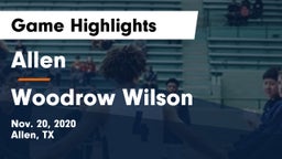 Allen  vs Woodrow Wilson Game Highlights - Nov. 20, 2020