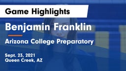 Benjamin Franklin  vs Arizona College Preparatory  Game Highlights - Sept. 23, 2021