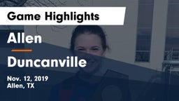 Allen  vs Duncanville  Game Highlights - Nov. 12, 2019