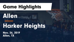 Allen  vs Harker Heights  Game Highlights - Nov. 26, 2019