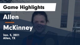 Allen  vs McKinney  Game Highlights - Jan. 5, 2021
