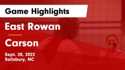 East Rowan  vs Carson  Game Highlights - Sept. 28, 2022