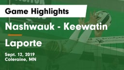 Nashwauk - Keewatin  vs Laporte Game Highlights - Sept. 12, 2019