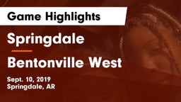 Springdale  vs Bentonville West  Game Highlights - Sept. 10, 2019