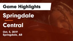 Springdale  vs Central Game Highlights - Oct. 5, 2019