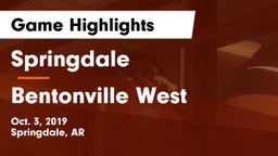 Springdale  vs Bentonville West  Game Highlights - Oct. 3, 2019