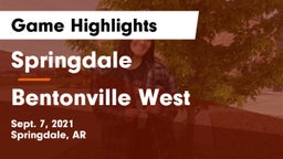 Springdale  vs Bentonville West  Game Highlights - Sept. 7, 2021