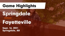 Springdale  vs Fayetteville  Game Highlights - Sept. 16, 2021