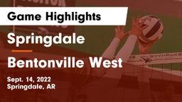 Springdale  vs Bentonville West  Game Highlights - Sept. 14, 2022